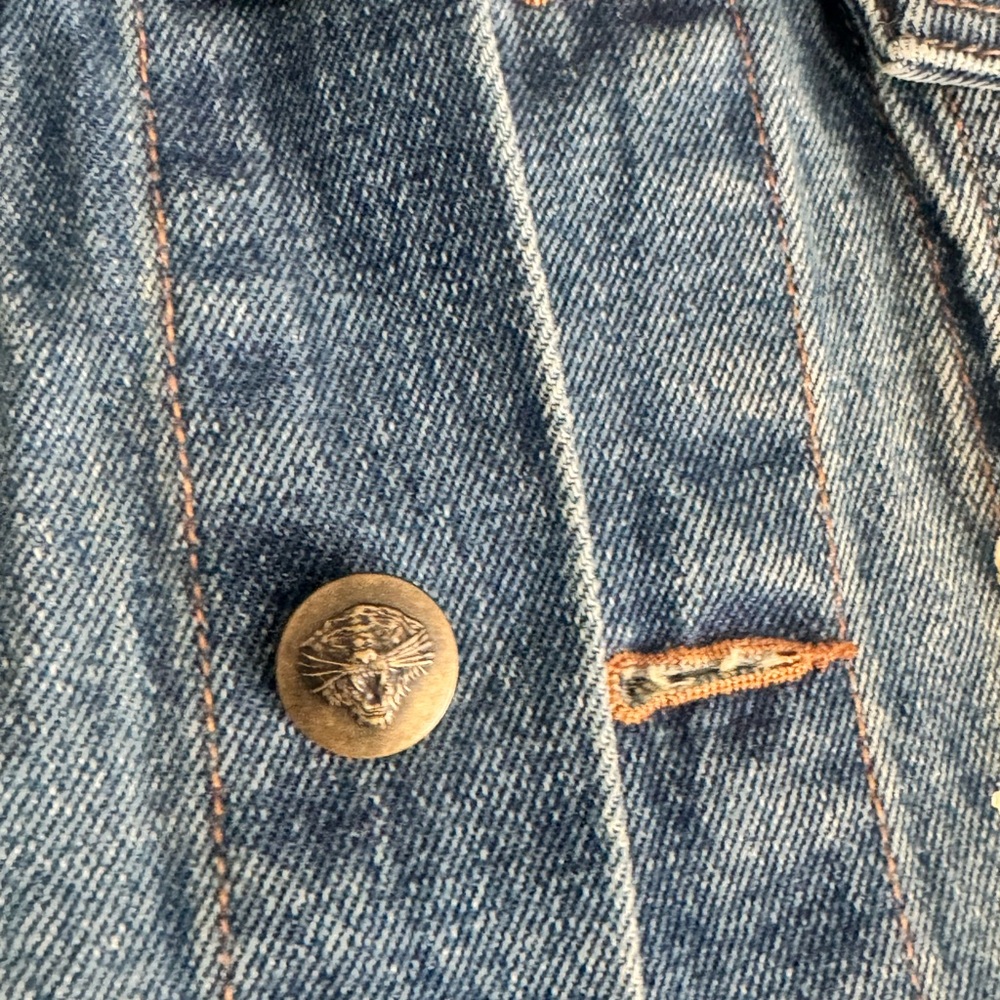 Ed Hardy Blue Jean Jacket with Skull Embroidery - Picture 5 of 9